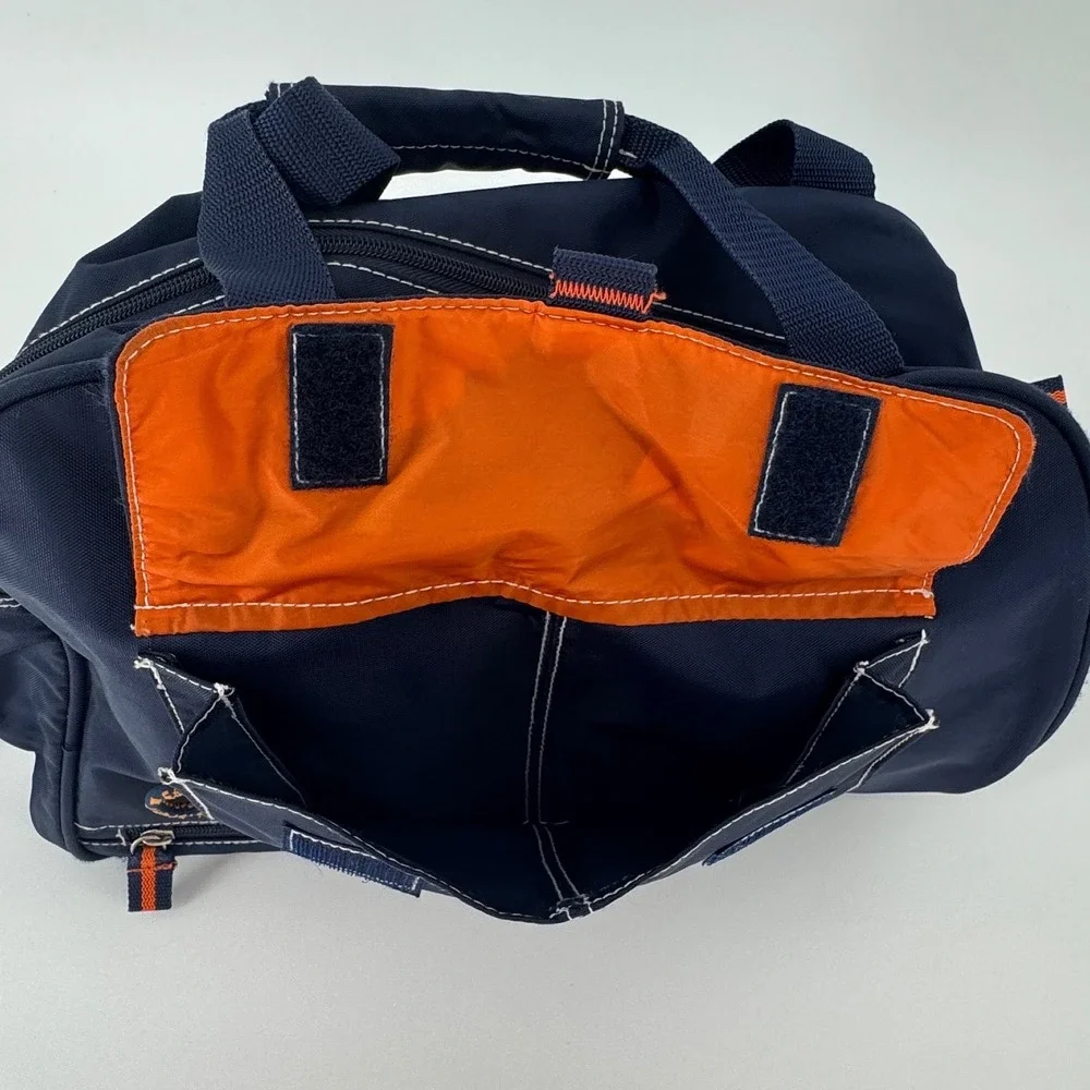 Eastsport Vintage Duffel Bag Navy Blue Orange Accent Gym Travel Weekender Large